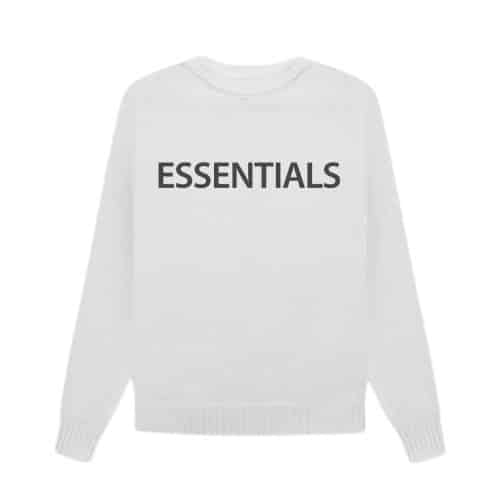 Essentials Overlapped Light Gray Sweater