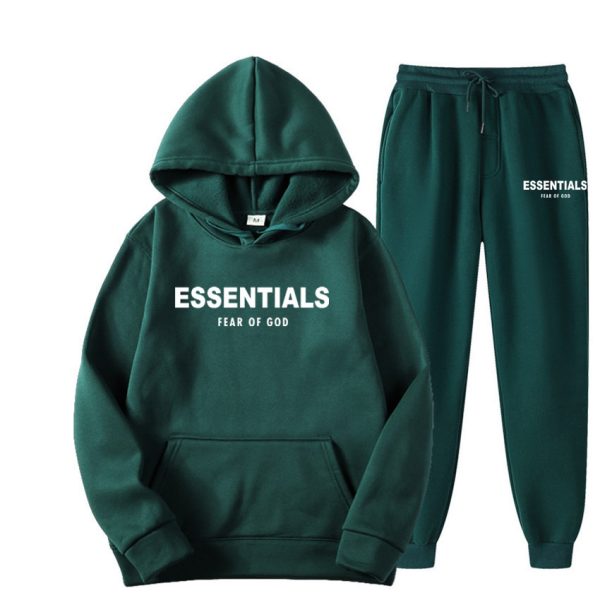 Green Essentials Fear of God Hoodie Tracksuit